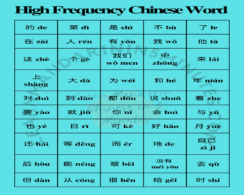 high frequency chinese words