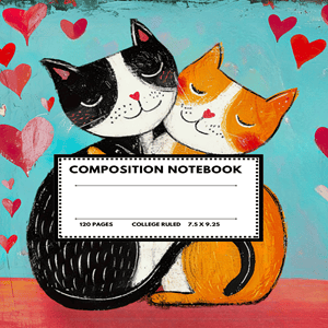 College Ruled Composition Notebook: Cute Cat Design