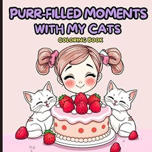 COLORING BOOK FOR ADULTS AND TEENS, CUTE CATS DESIGN